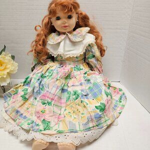 Rare Tall Red Headed Long Hair ENY Gorgeous Doll Pearl Earrings Sleepy Eyes 24"